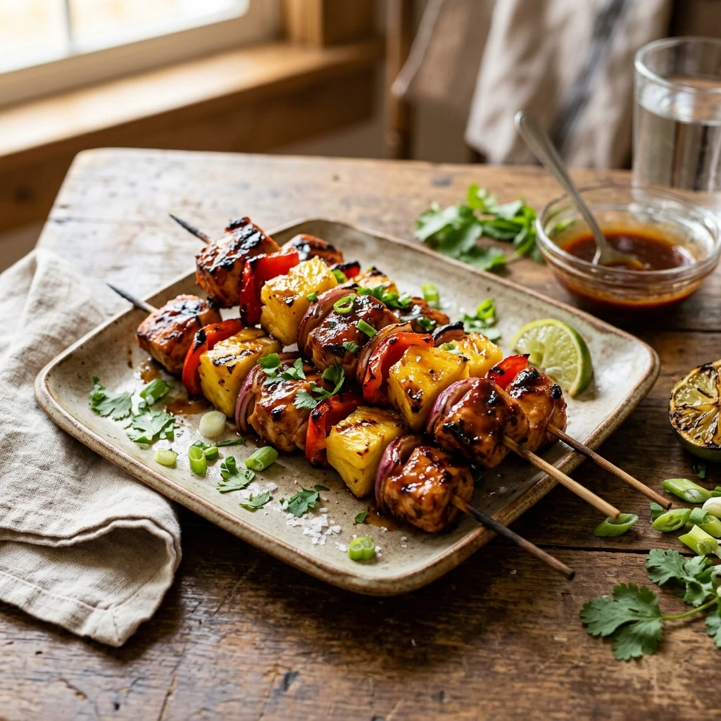 BBQ Pineapple Chicken Kabobs