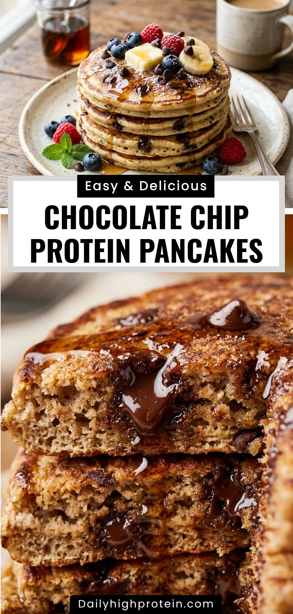 Chocolate Chip Protein Pancakes