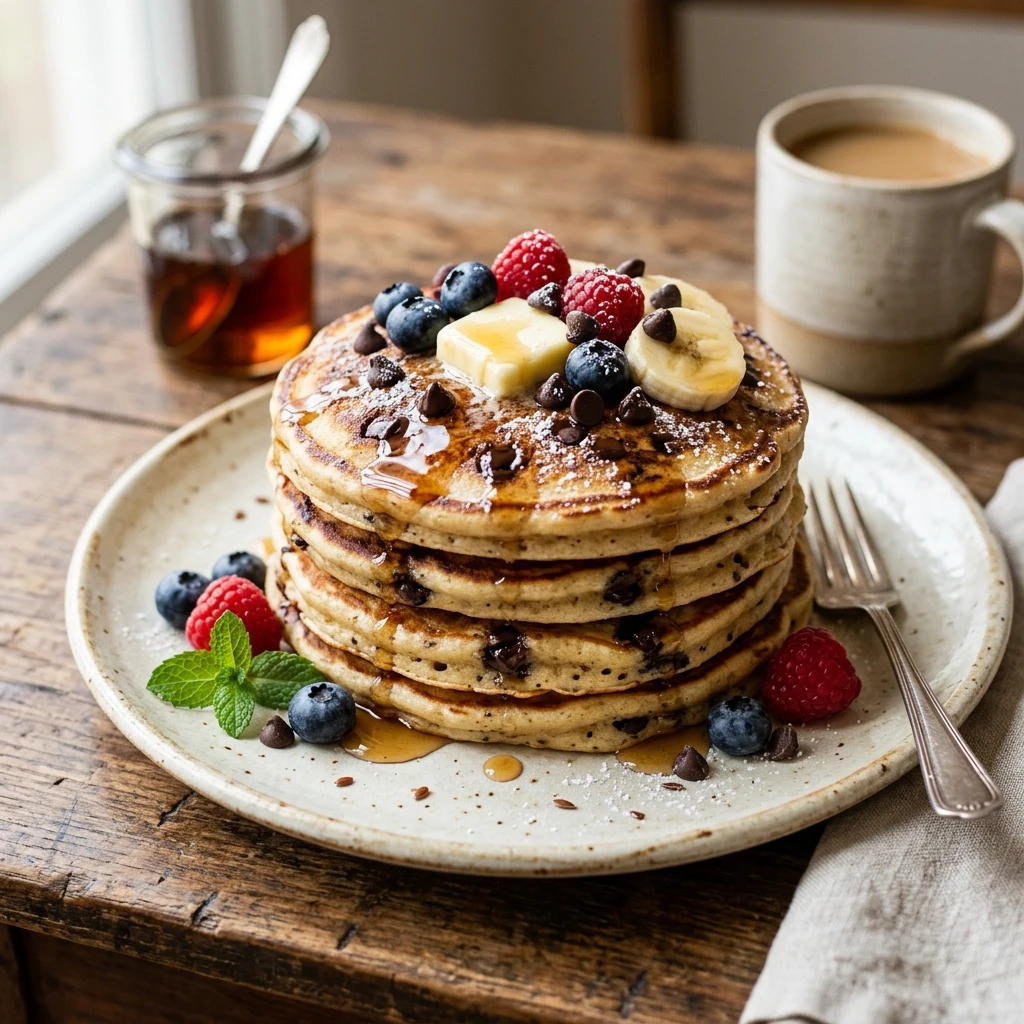 Chocolate Chip Protein Pancakes