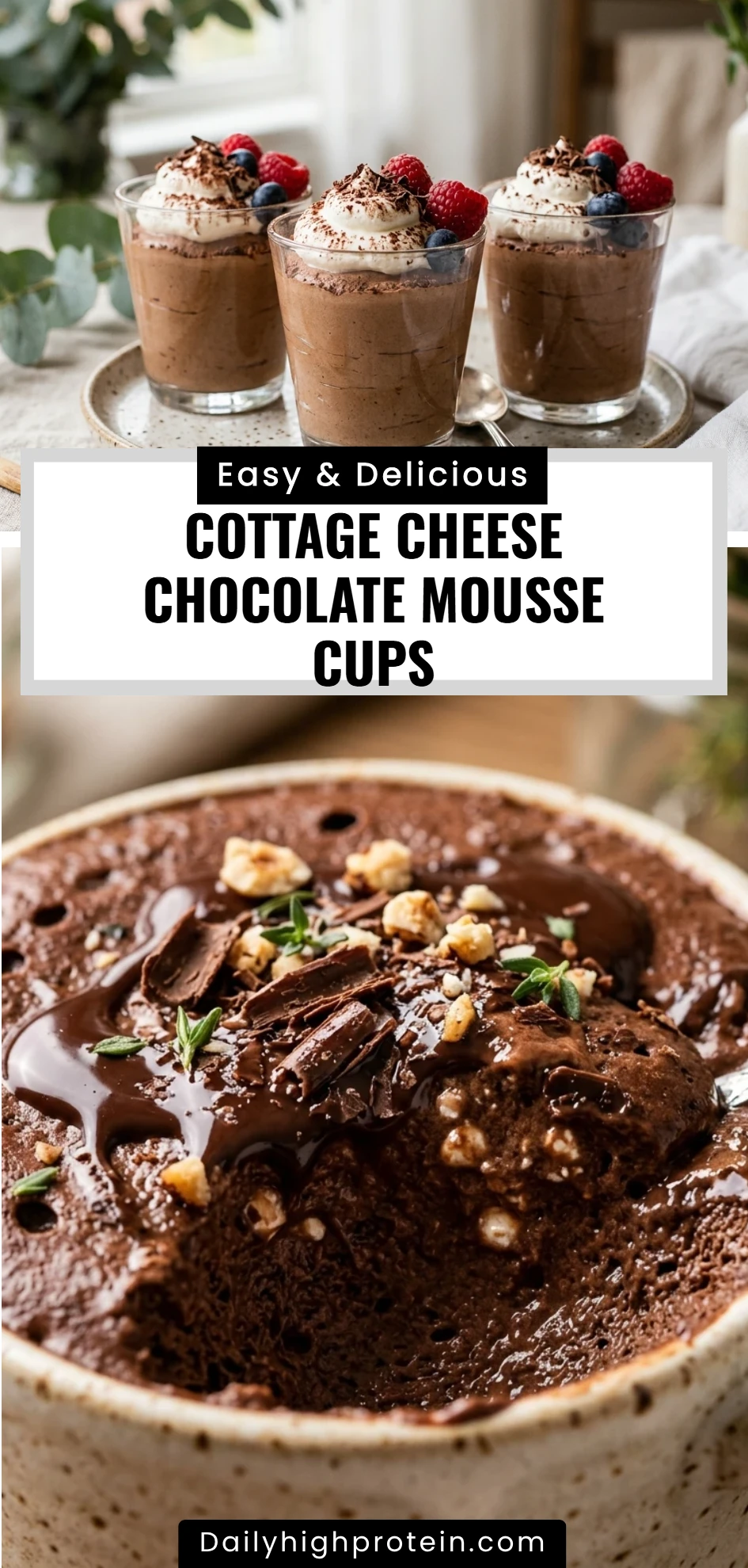 Cottage Cheese Chocolate Mousse Cups