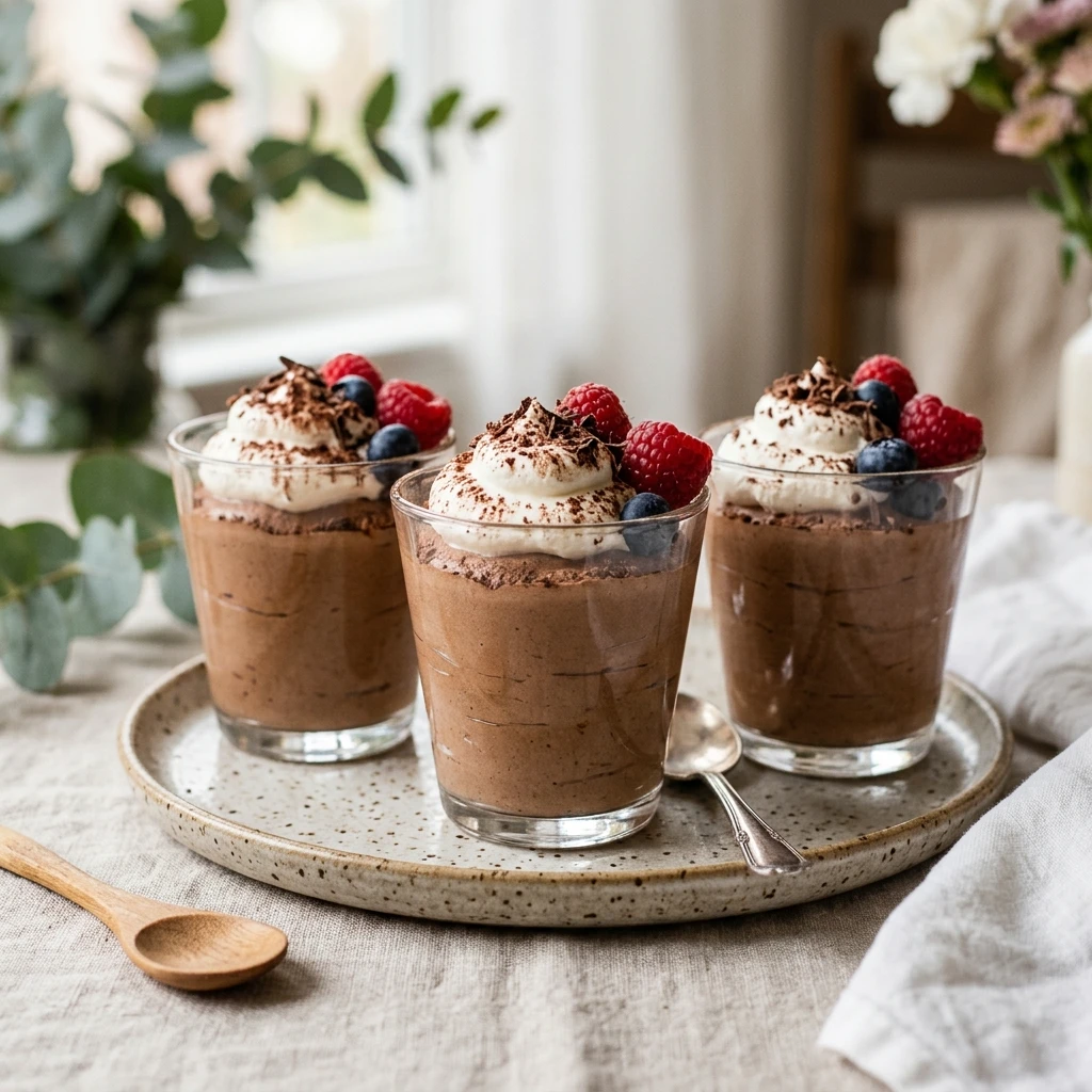 Cottage Cheese Chocolate Mousse Cups