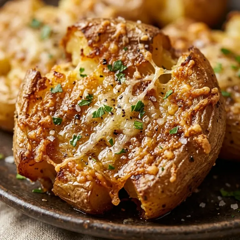 Crispy Smashed Parmesan Potatoes