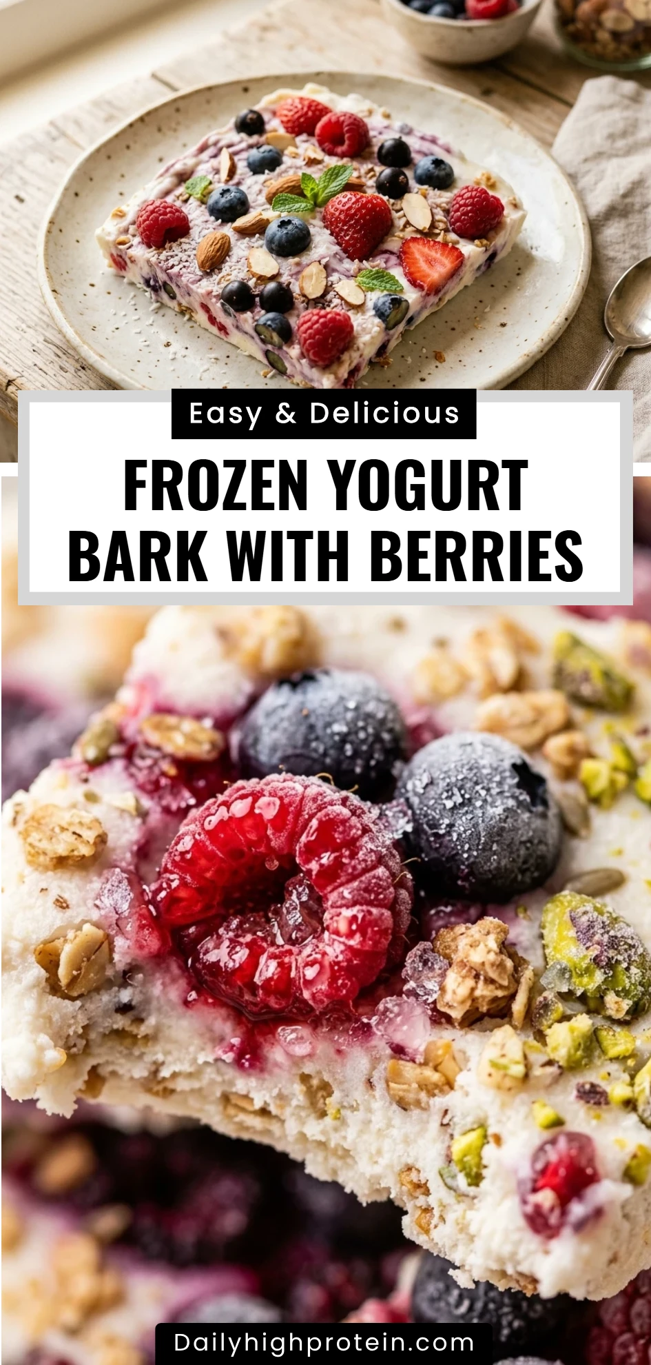 Frozen Yogurt Bark With Berries