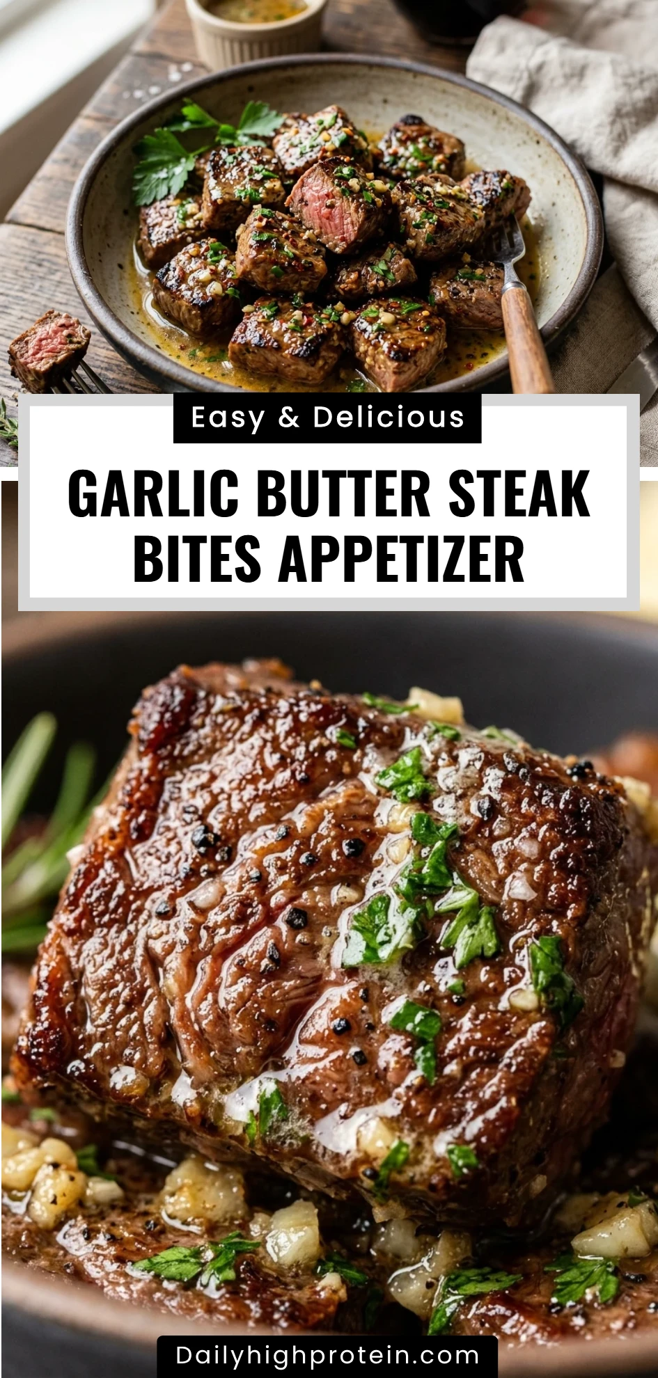 Garlic Butter Steak Bites Appetizer