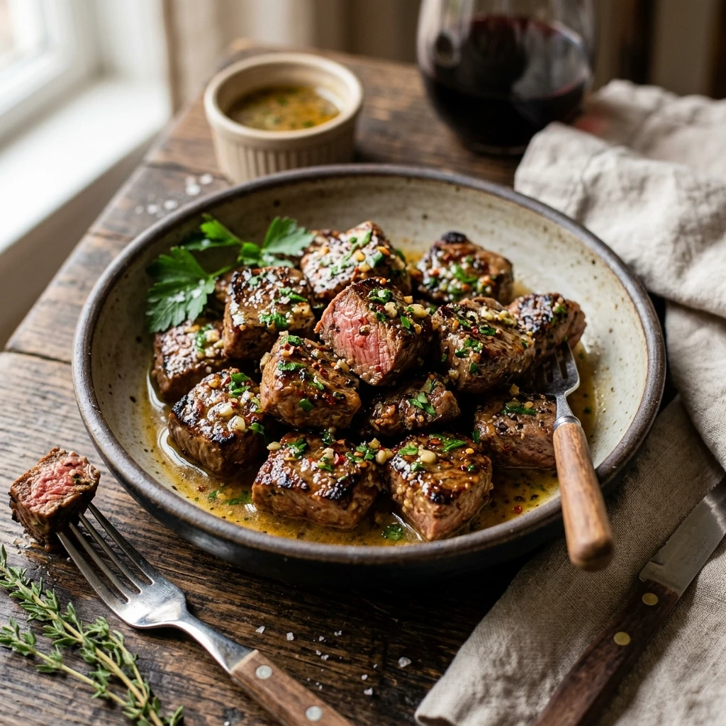 Garlic Butter Steak Bites Appetizer