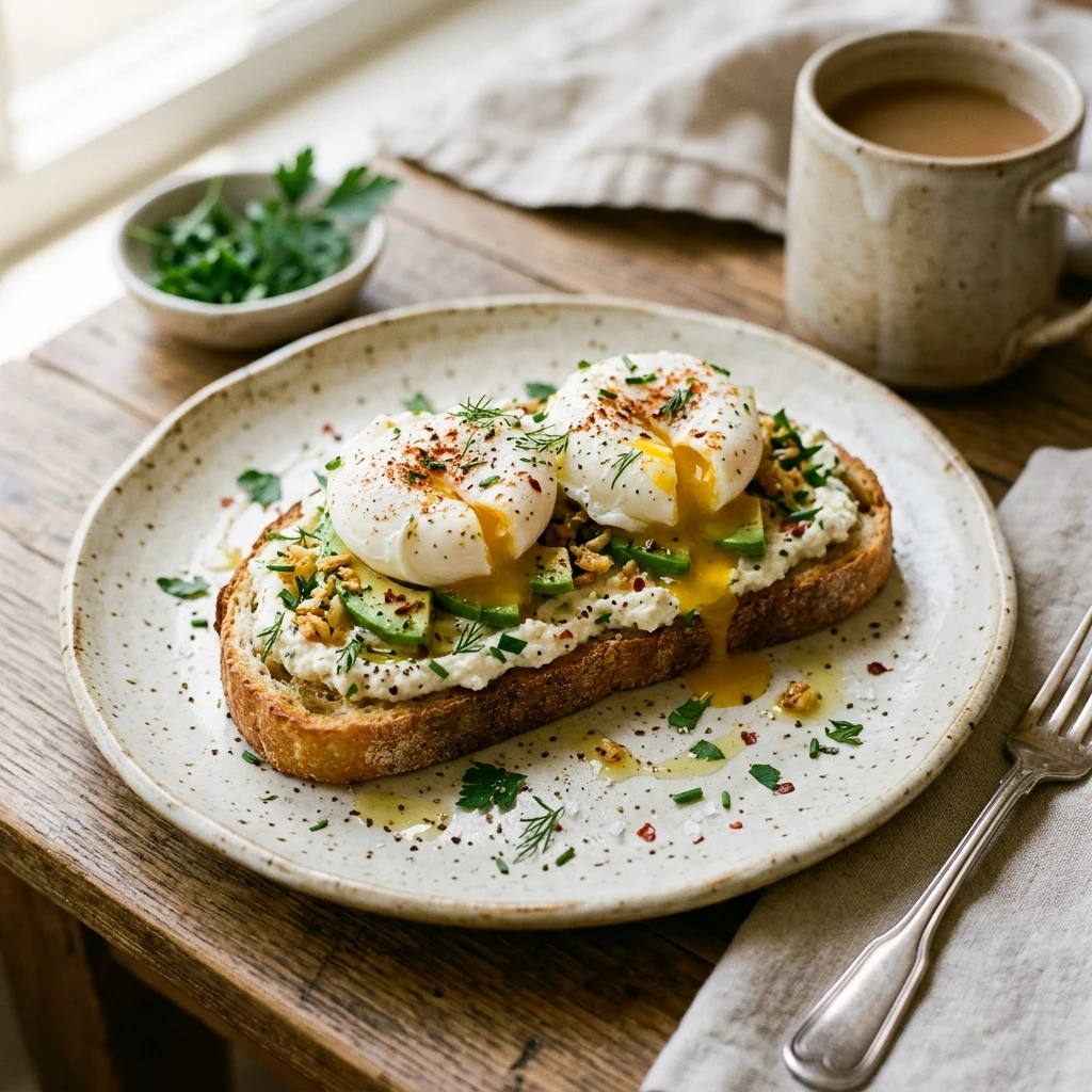 Garlic Herb Sourdough Breakfast Toast