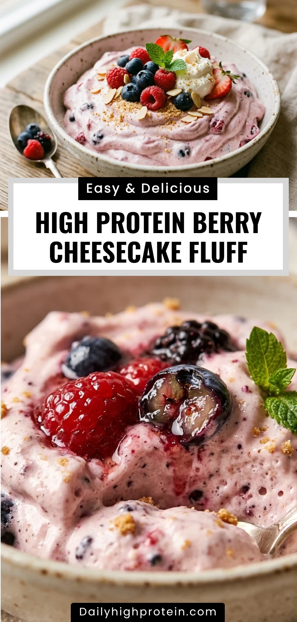 High Protein Berry Cheesecake Fluff