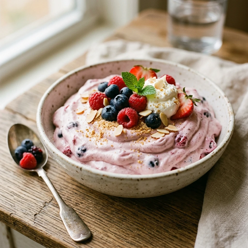 High Protein Berry Cheesecake Fluff