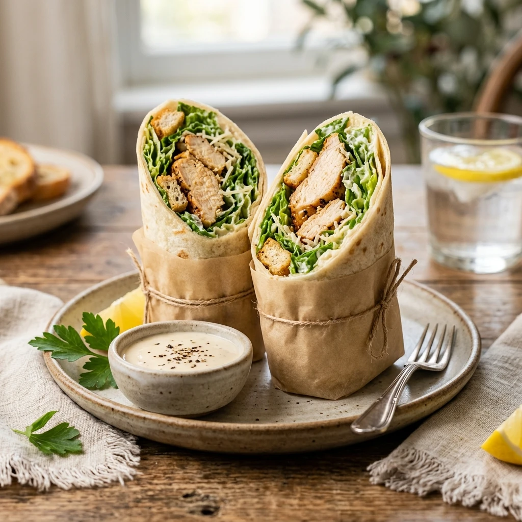 High Protein Chicken Caesar Wraps