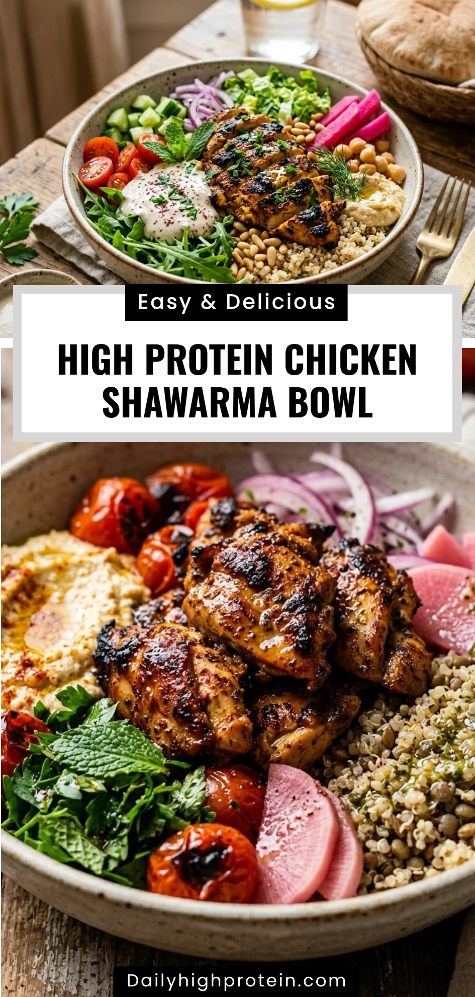 High Protein Chicken Shawarma Bowl