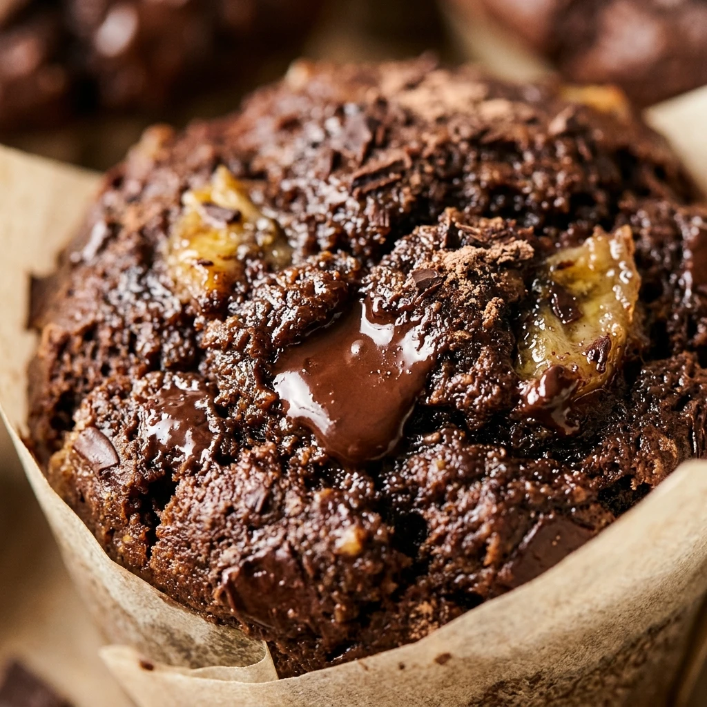 High Protein Chocolate Banana Muffins