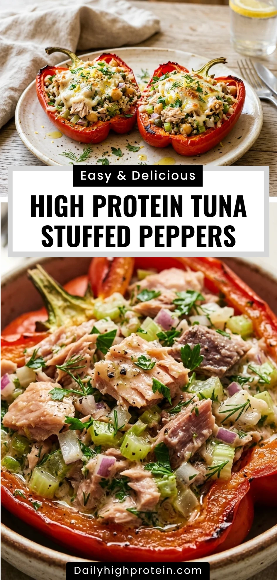 High Protein Tuna Stuffed Peppers