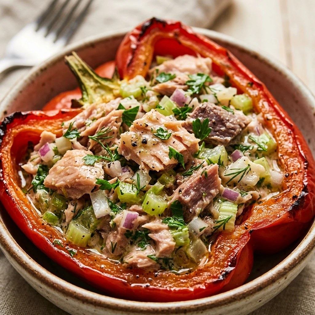 High Protein Tuna Stuffed Peppers