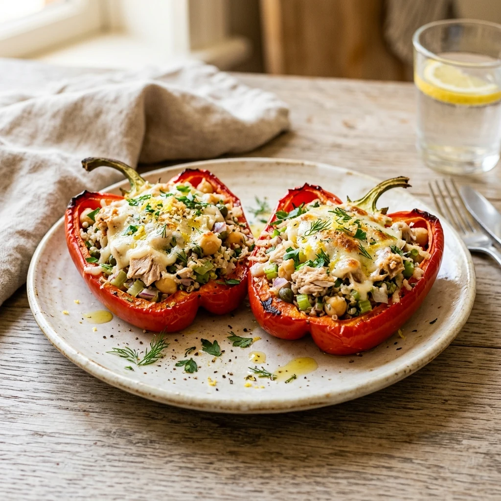 High Protein Tuna Stuffed Peppers
