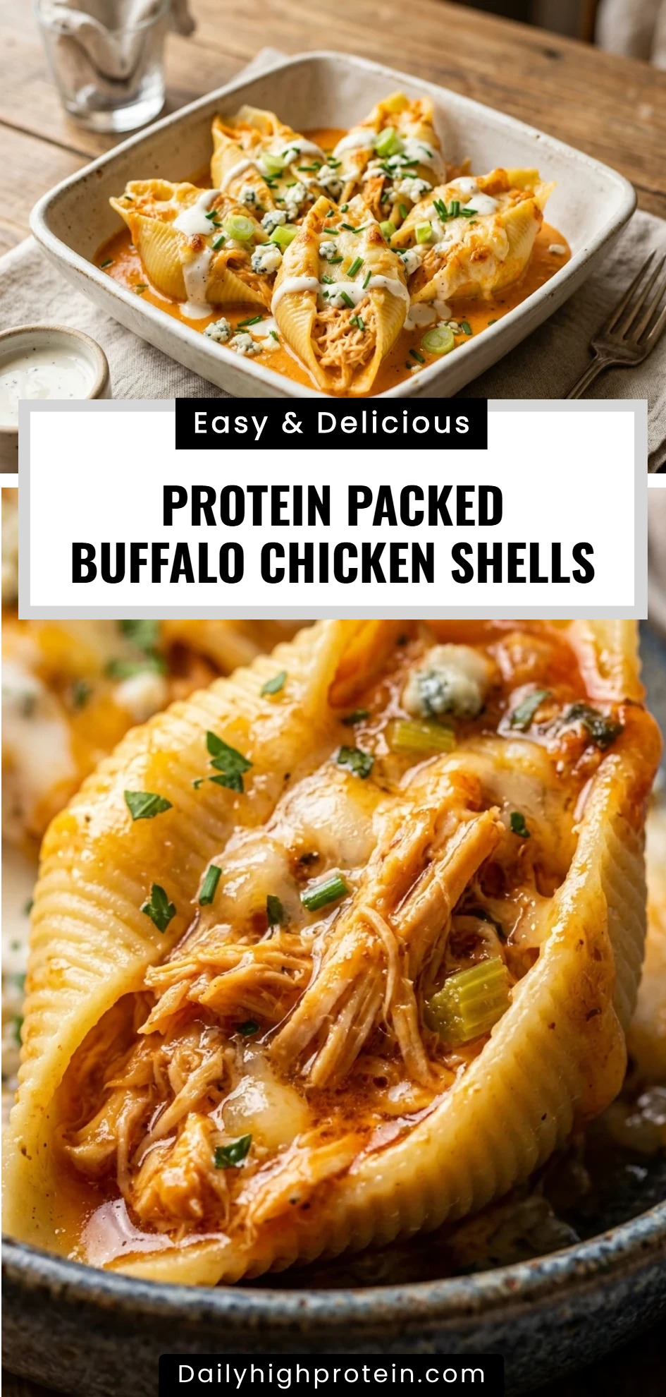 Protein Packed Buffalo Chicken Shells