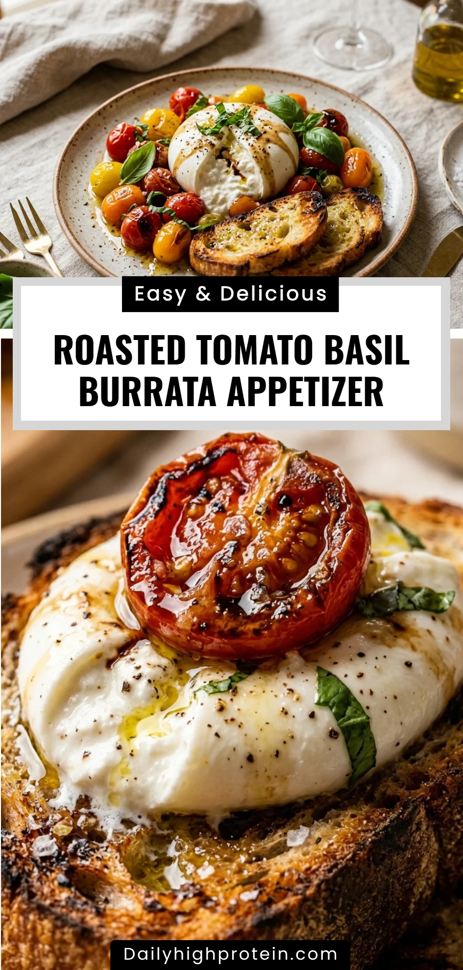 Roasted Tomato Basil Burrata Appetizer