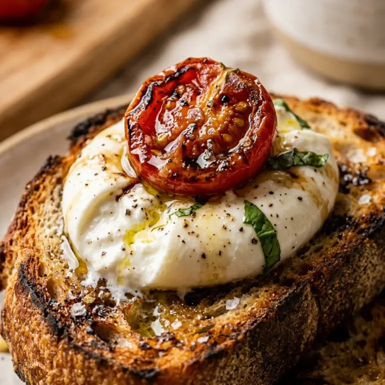Roasted Tomato Basil Burrata Appetizer