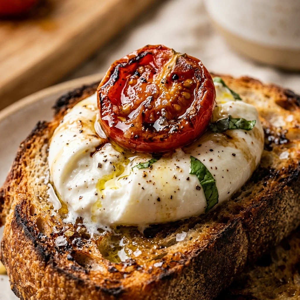 Roasted Tomato Basil Burrata Appetizer