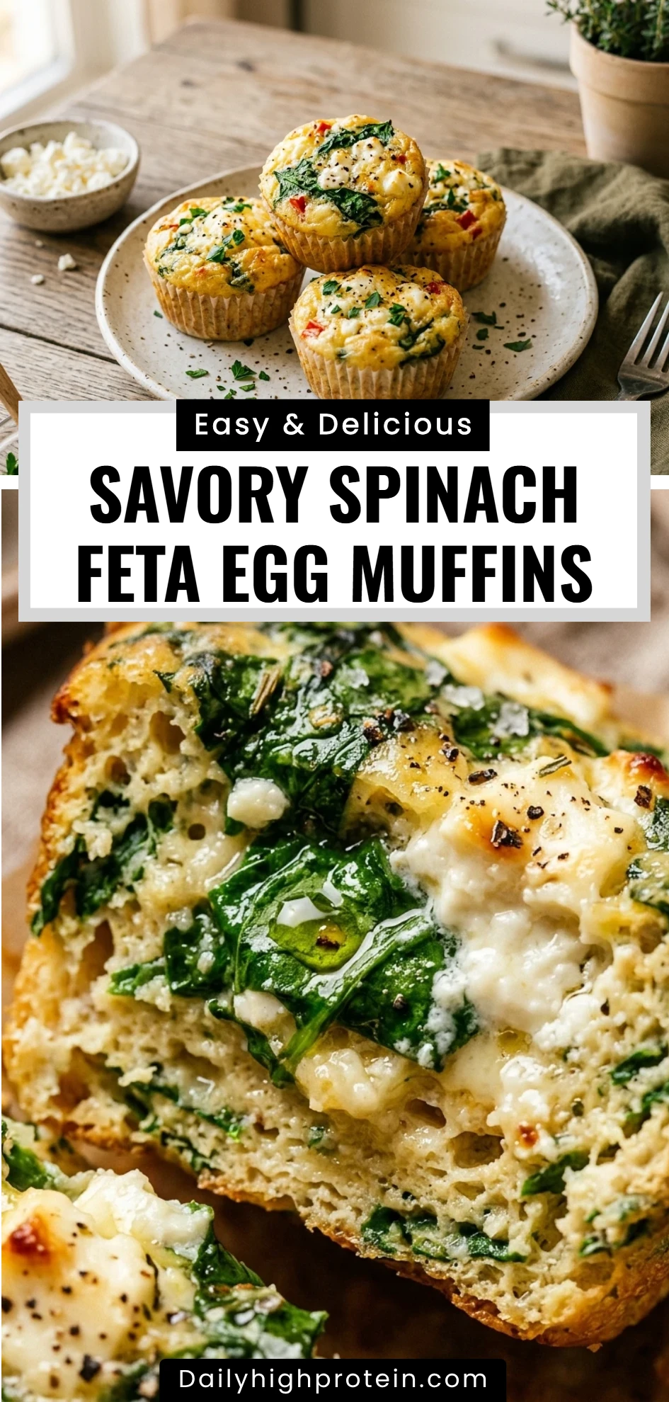 Savory Spinach Feta Egg Muffins