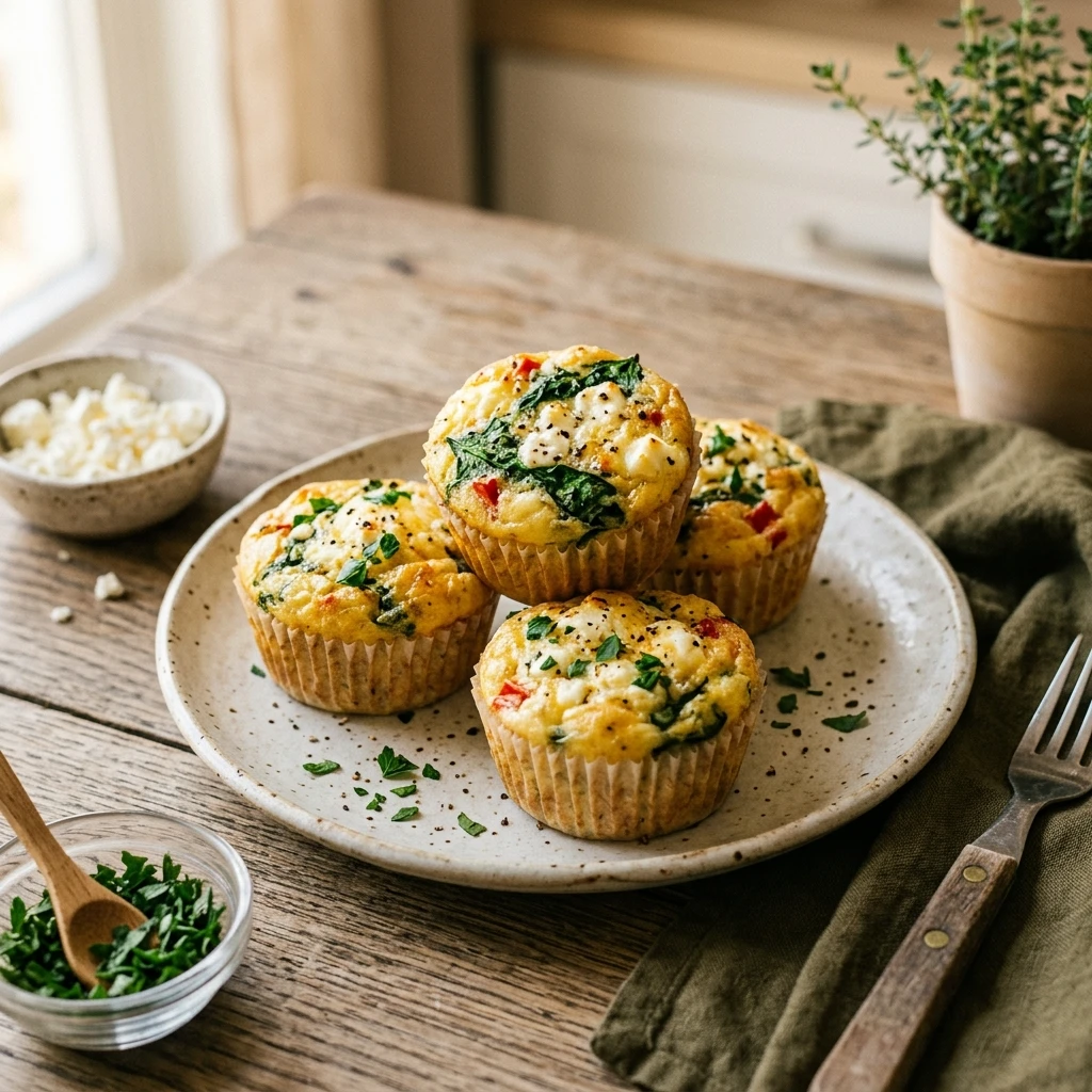 Savory Spinach Feta Egg Muffins