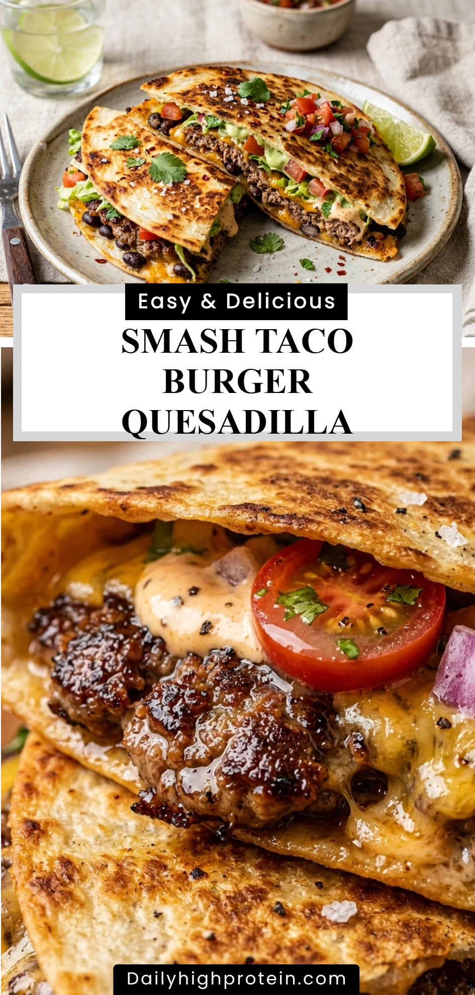 Smash Taco Burger Quesadilla