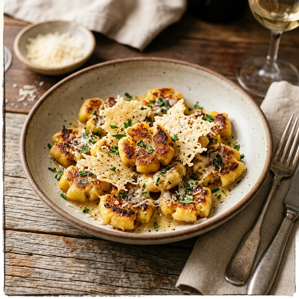 Smashed Gnocchi Parmesan Crisps