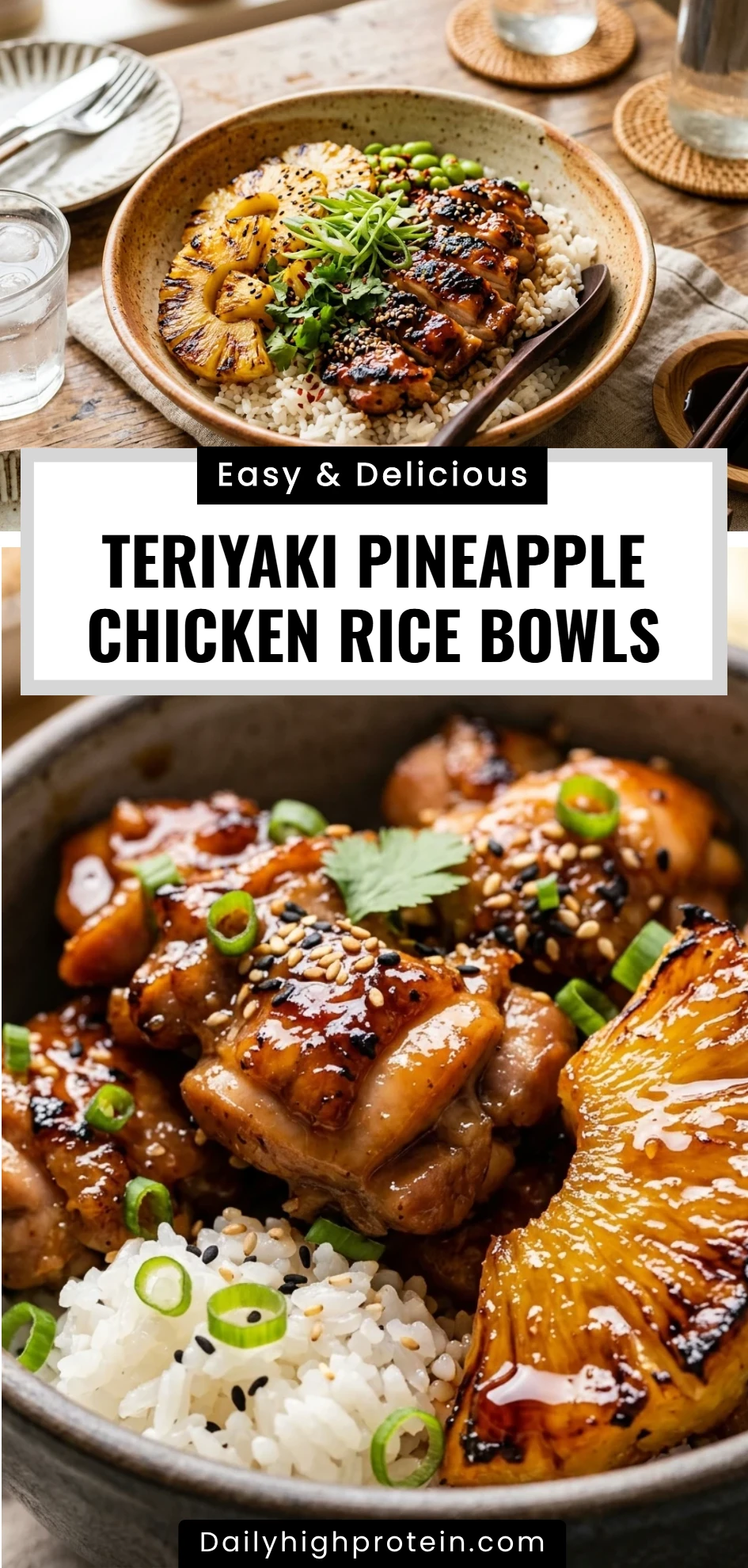 Teriyaki Pineapple Chicken Rice Bowls