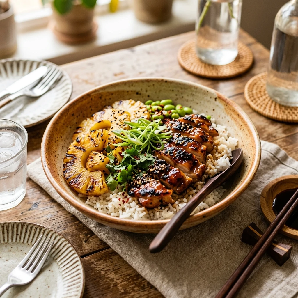 Teriyaki Pineapple Chicken Rice Bowls