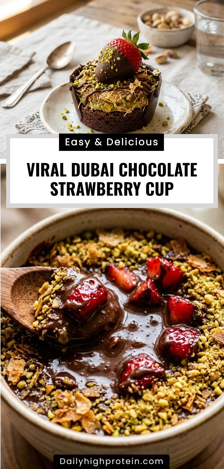 Viral Dubai Chocolate Strawberry Cup