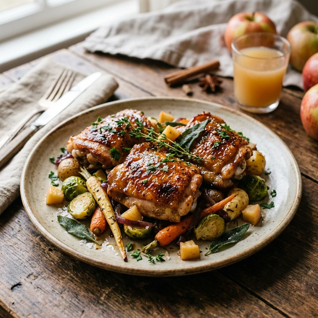 Apple Cider Glazed Chicken Thighs