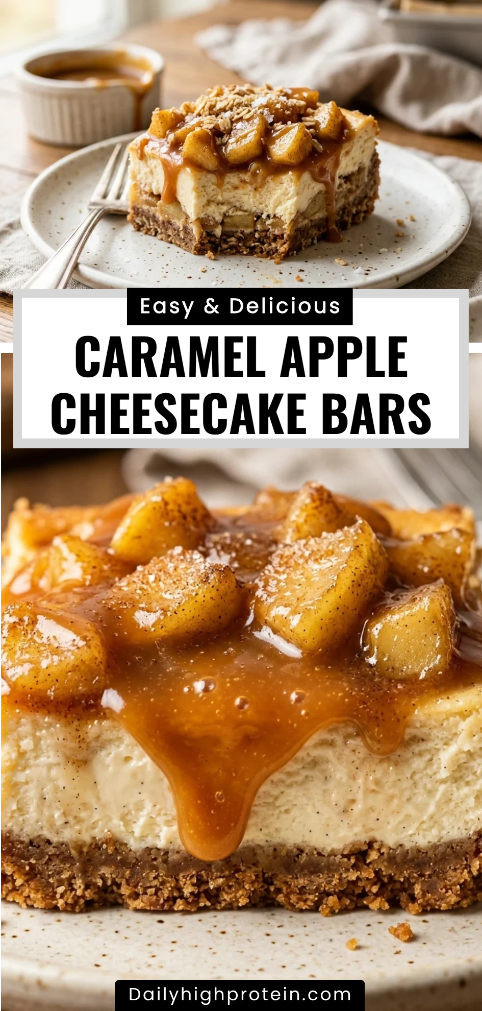 Caramel Apple Cheesecake Bars