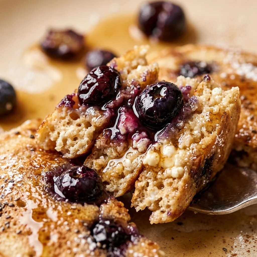 Cottage Cheese Blueberry Protein Pancakes