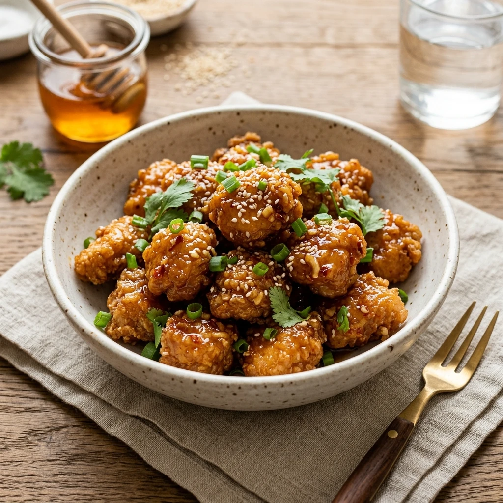 Crispy Honey Garlic Chicken Bites