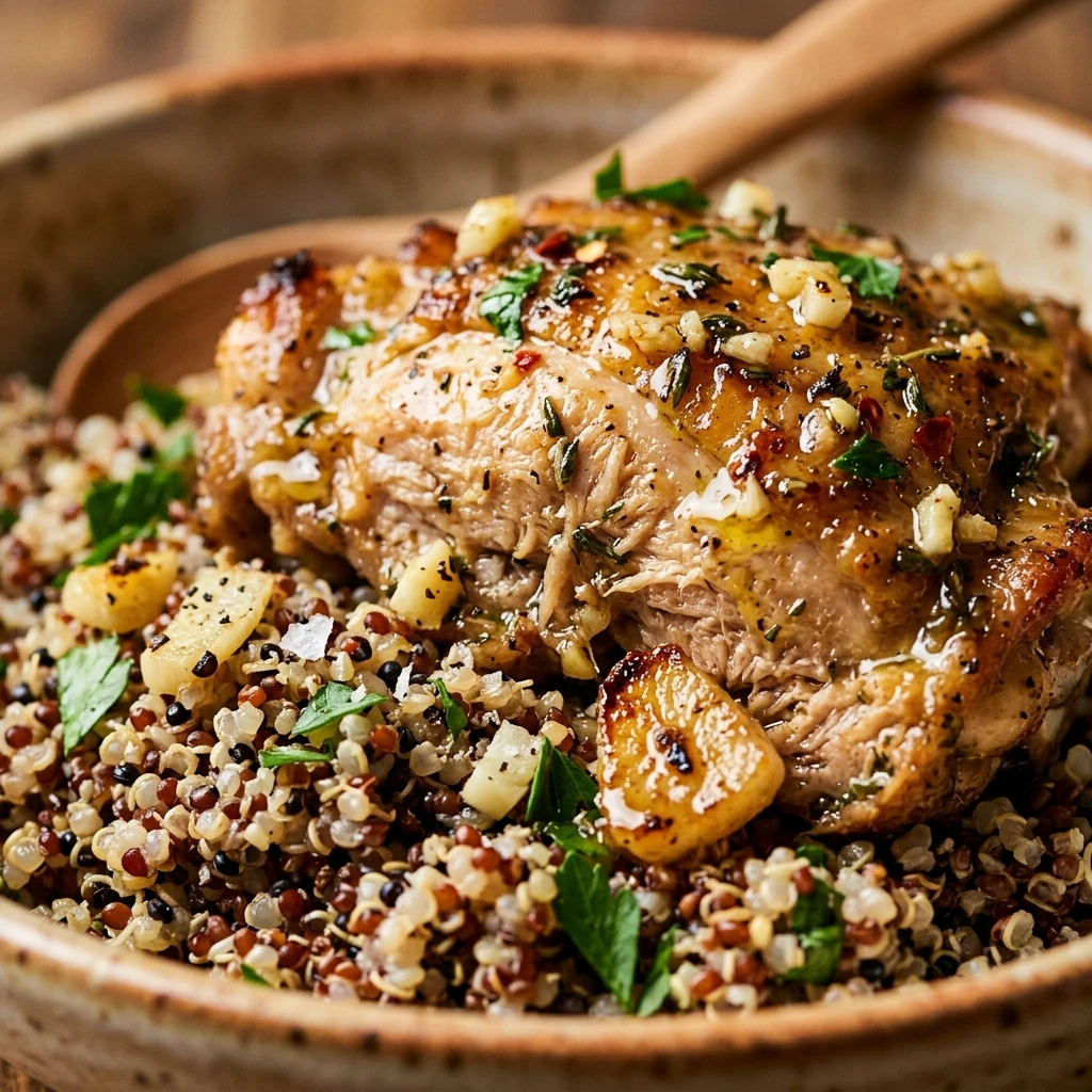 High Protein Garlic Chicken And Quinoa