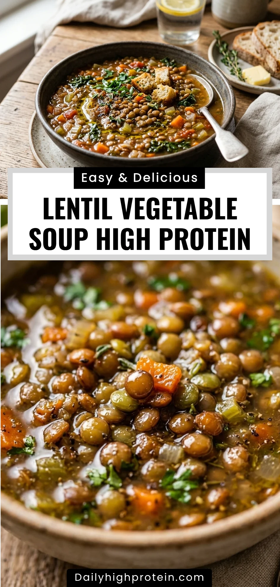 Lentil Vegetable Soup High Protein