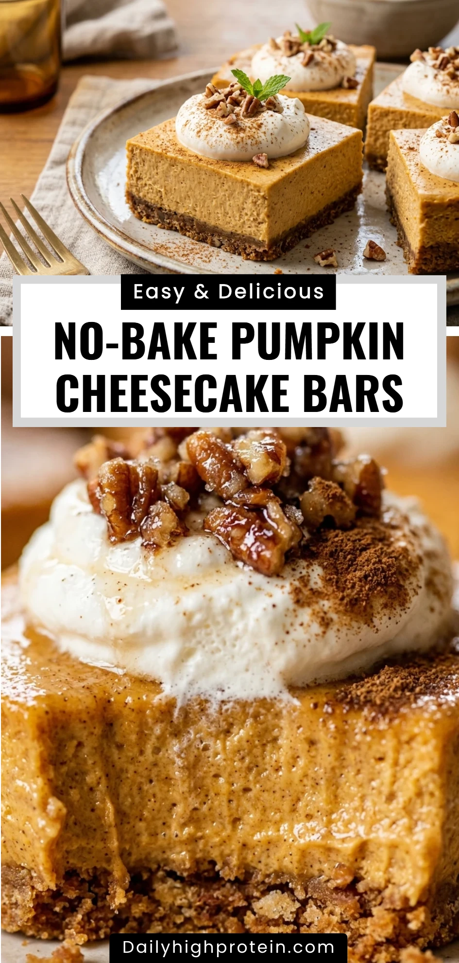 No-Bake Pumpkin Cheesecake Bars