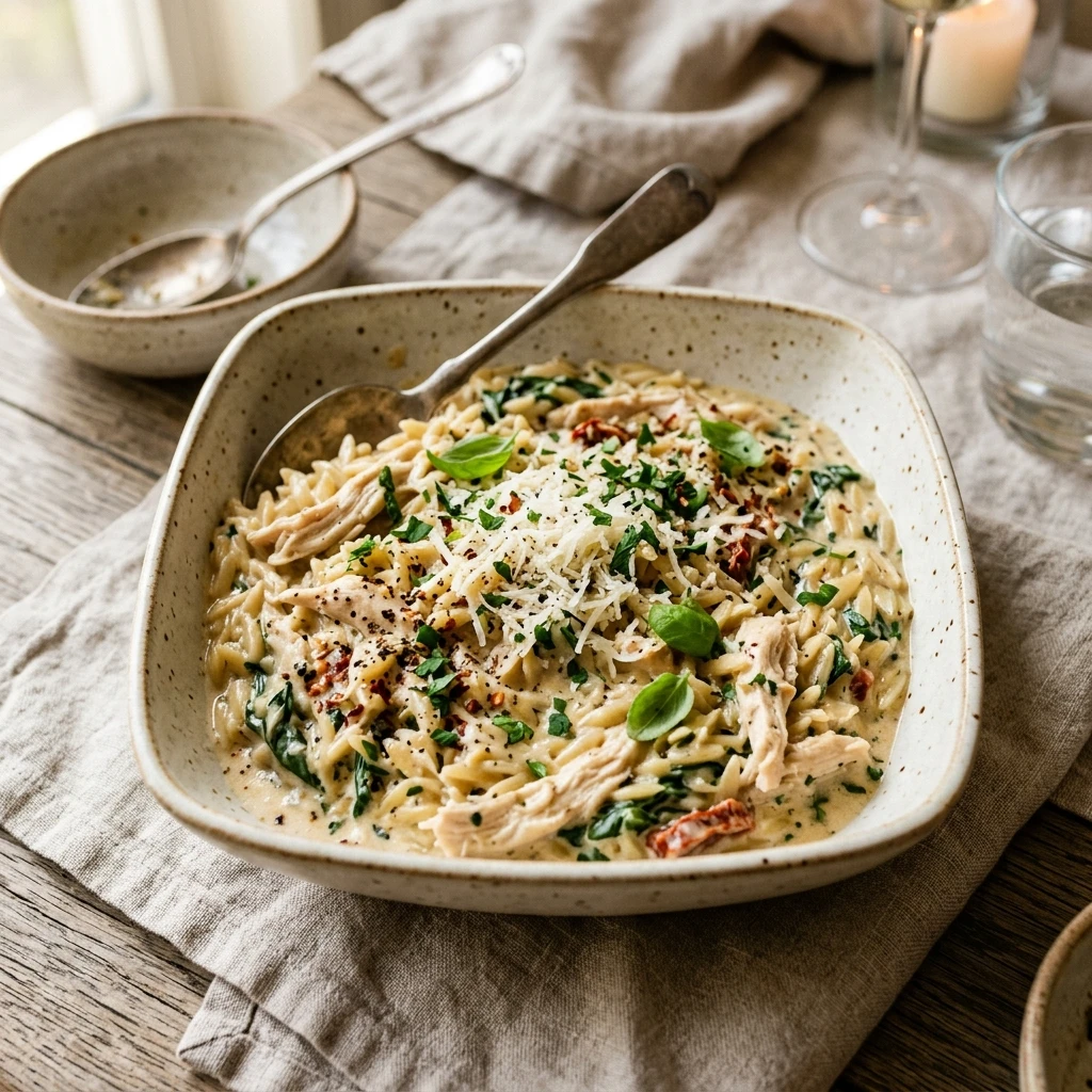 One Pot Creamy Chicken And Orzo