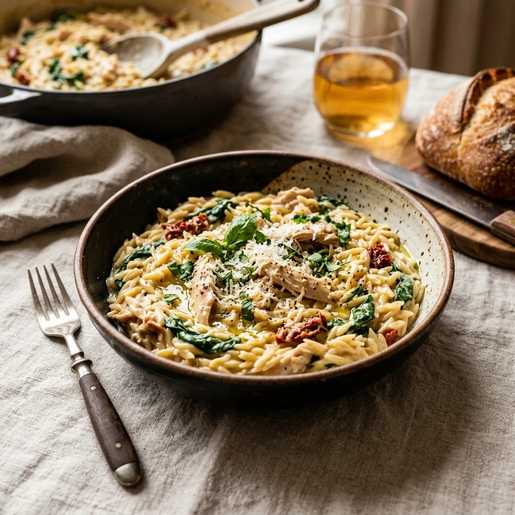 One Pot Creamy Chicken And Orzo