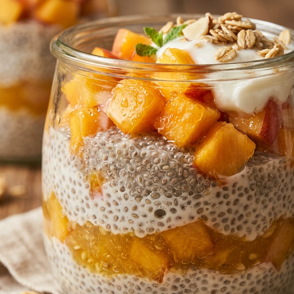 Peach Chia Pudding Parfait