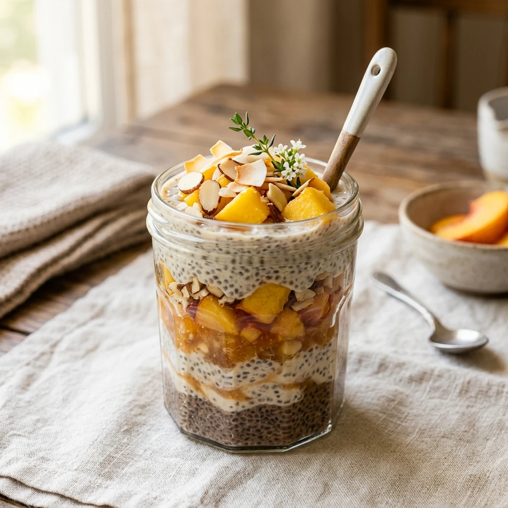 Peach Chia Pudding Parfait