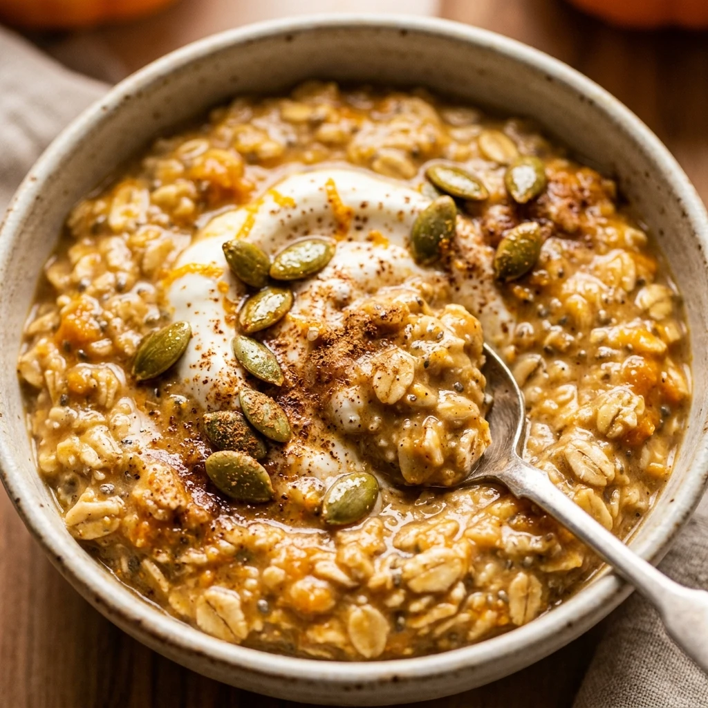 Pumpkin Pie Overnight Oats High Protein