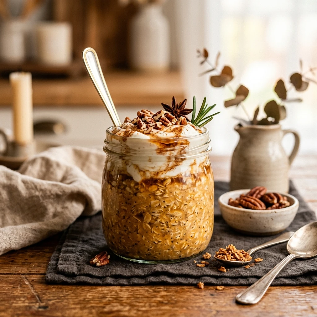 Pumpkin Pie Overnight Oats High Protein