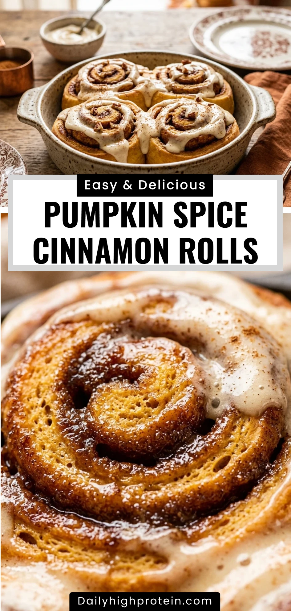 Pumpkin Spice Cinnamon Rolls