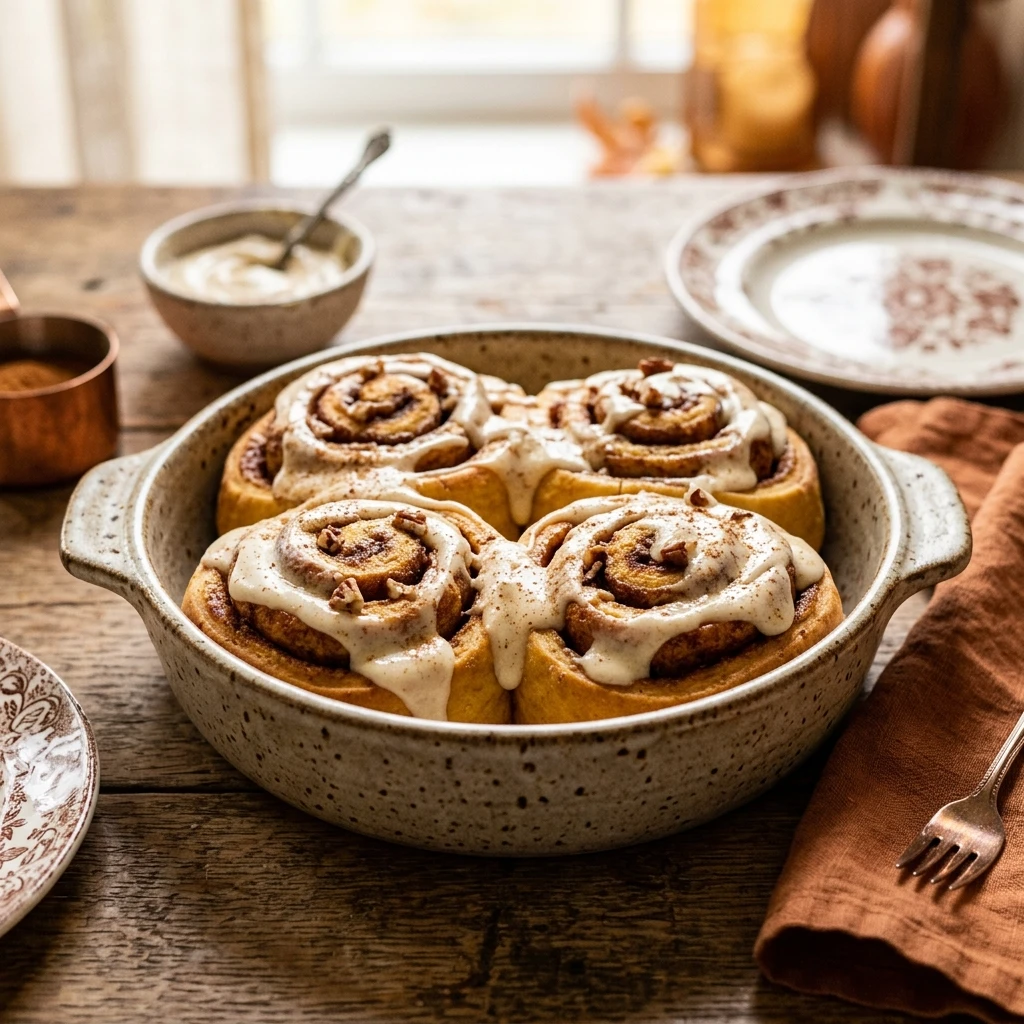 Pumpkin Spice Cinnamon Rolls