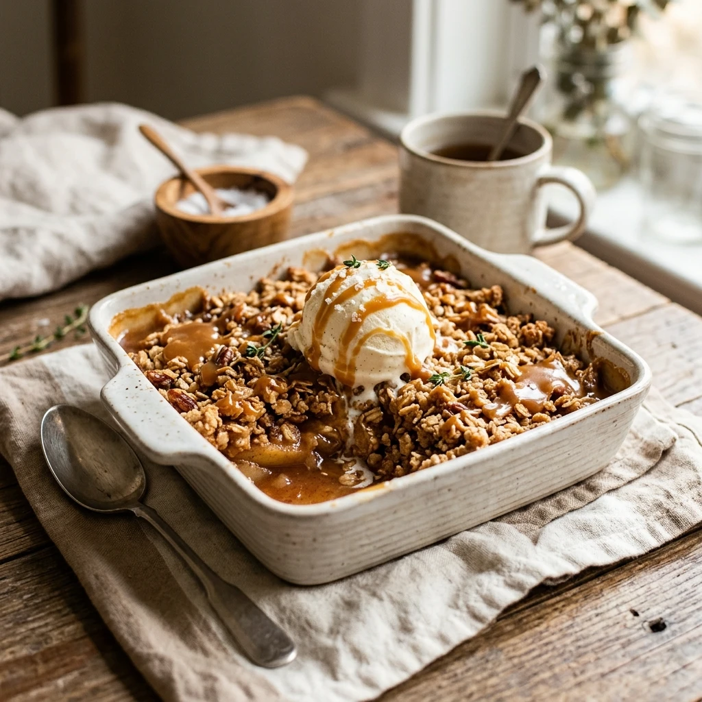 Salted Caramel Apple Crisp