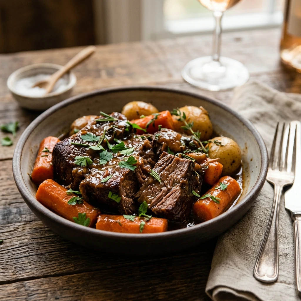 Slow Cooker Pot Roast With Carrots
