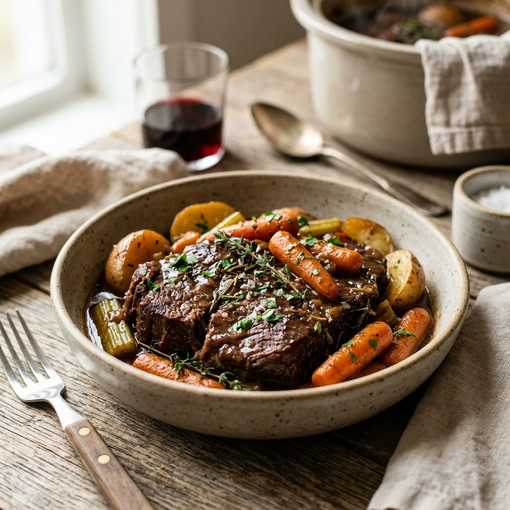 Slow Cooker Pot Roast With Carrots