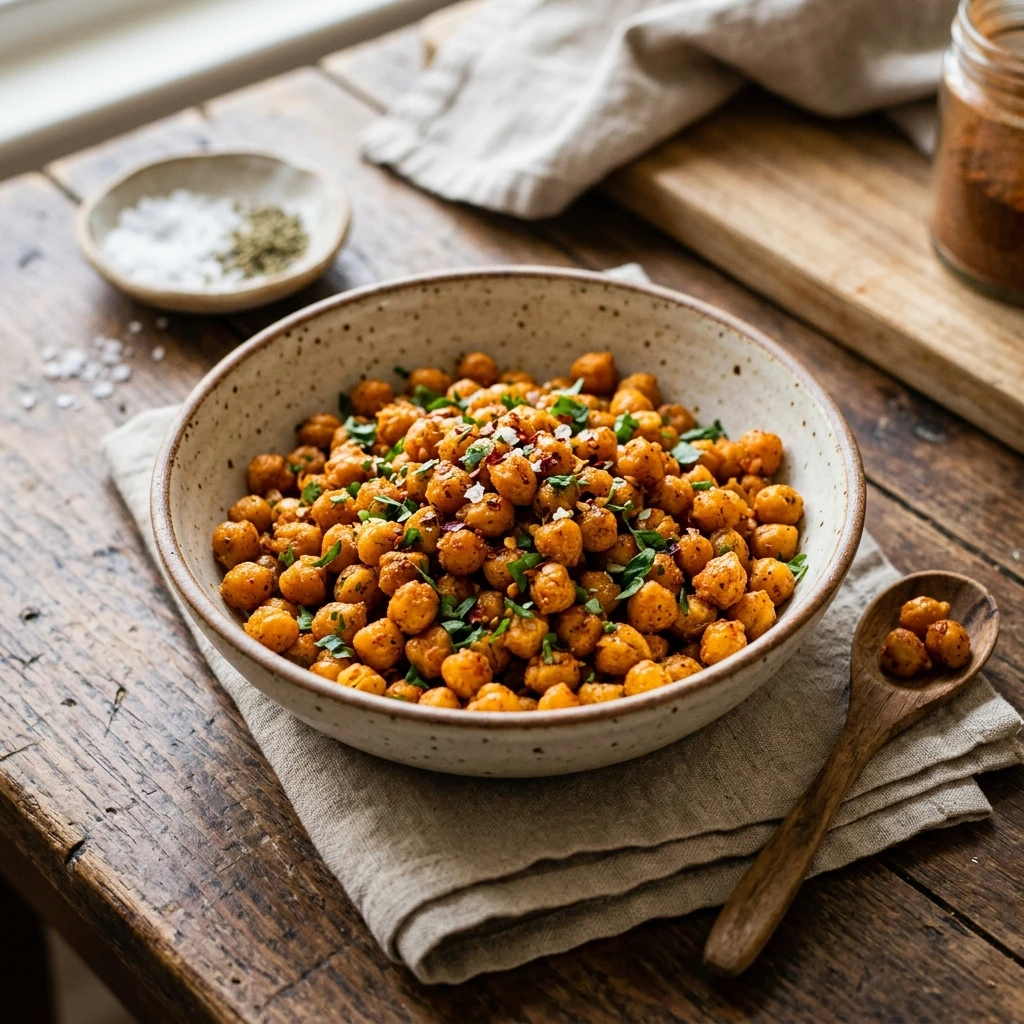 Spicy Roasted Chickpeas High Protein