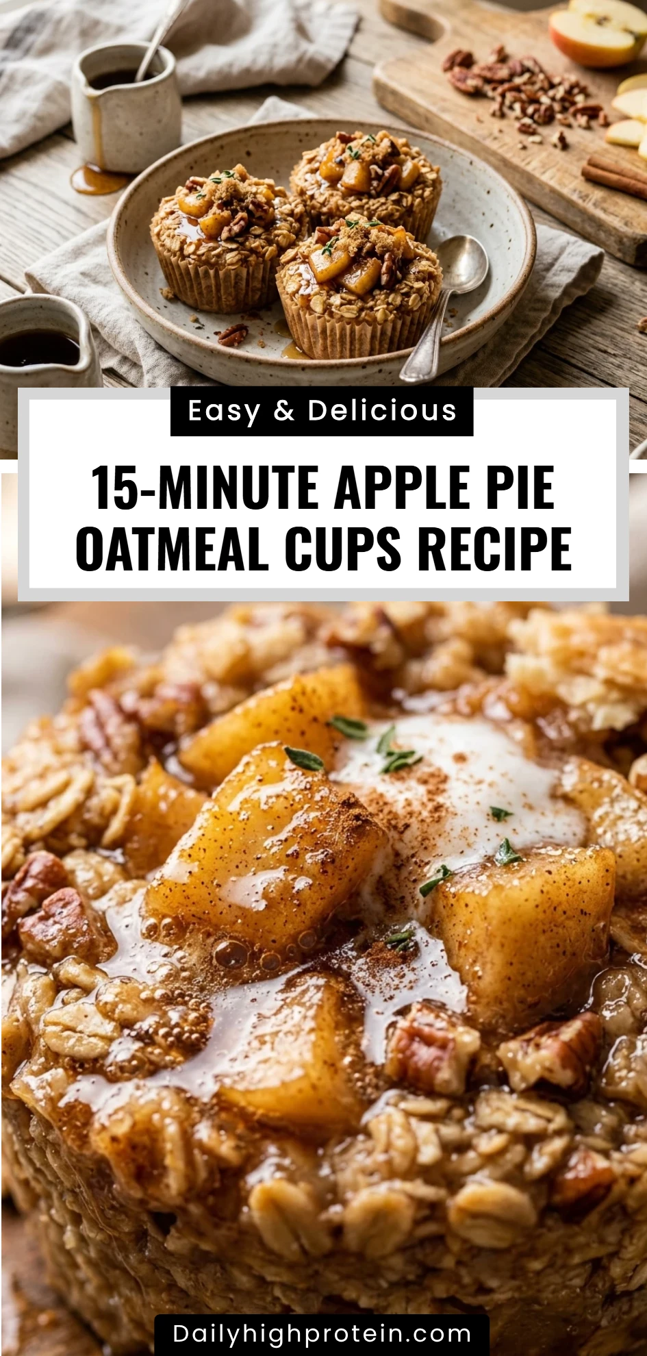 15-Minute Apple Pie Oatmeal Cups Recipe