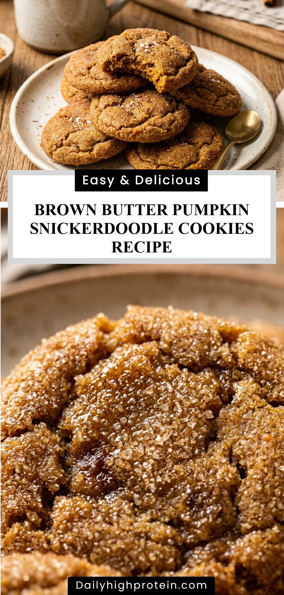Brown Butter Pumpkin Snickerdoodle Cookies Recipe